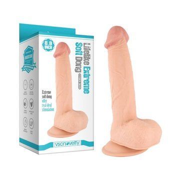 Фалоімітатор реалістичний на присосці тілесного кольору Vscnovelty Lifelike Extreme довжина 226 мм - фото товару 1