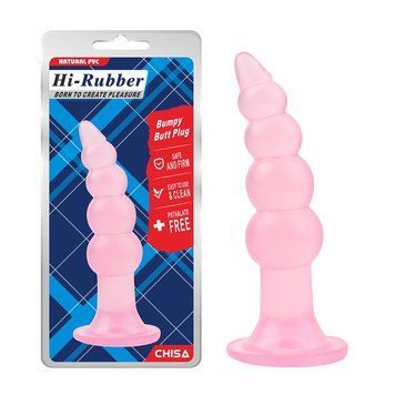 Анальный стимулятор на присоске розового цвета Chisa Bumpy Butt Plug, Розовый - 1
