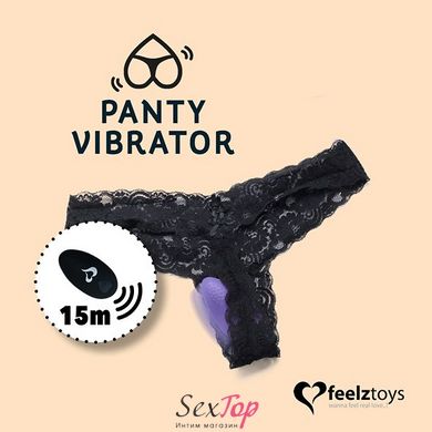 Вибратор в трусики FeelzToys Panty Vibrator Black с пультом ДУ, 6 режимов работы, сумочка-чехол SO3851 фото