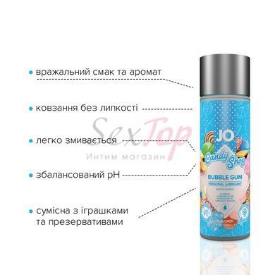 Лубрикант на водной основе System JO H2O - Candy Shop - Bubblegum (60 мл) без сахара и парабенов &mdash;  фото товара 3