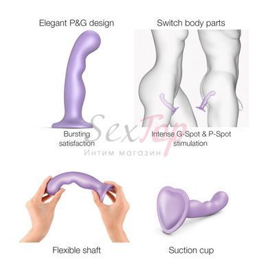 Насадка для страпона Strap-On-Me Dildo Plug P&G Lilas Metallic L - фото товару 3