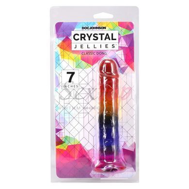 Дилдо Doc Johnson Crystal Jellies - 7 Inch Сlassic Dong - Rainbow &mdash;  фото товара 5