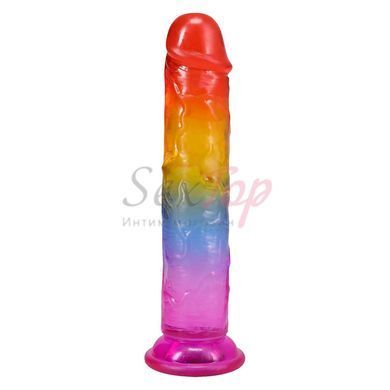 Дилдо Doc Johnson Crystal Jellies - 7 Inch Сlassic Dong - Rainbow &mdash;  фото товара 3