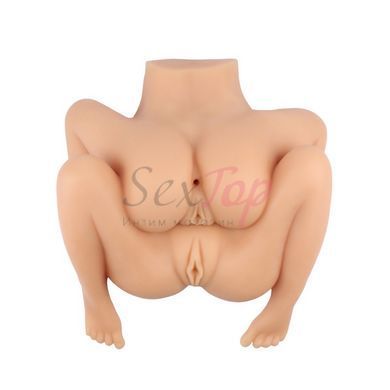 Мастурбатор вагіна та анус для міні груповушки з вібрацією Threesome Play Tonight 3D Doll - фото товару 4