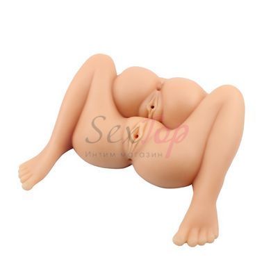 Мастурбатор вагіна та анус для міні груповушки з вібрацією Threesome Play Tonight 3D Doll - фото товару 3
