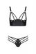 Комплект з екошкіри Passion Malwia Bikini 4XL/5XL black, з люверсами та ремінцями, бра, трусики SO7096 фото 3