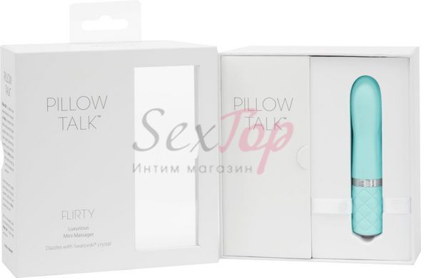 Розкішний вібратор PILLOW TALK - Flirty Teal з кристалом Сваровські, гнучка голівка - фото товару 10