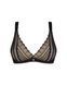 (SALE) Мереживний бюстгальтер із трикутною чашкою Obsessive Estiqua bra XS/S, чорний, широкі лямки &mdash; фото 3 з 5
