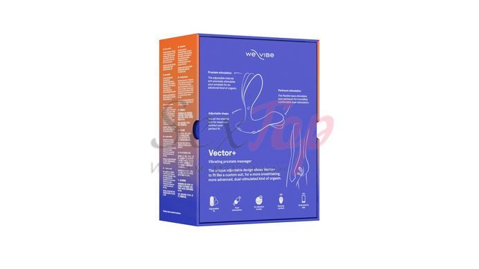 Смарт-вибромассажер простаты We-Vibe Vector+ ROYAL BLUE, пульт ДУ, регулируемый угол наклона &mdash;  фото товара 9