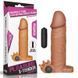 Подовжуюча насадка на член реалістична з вібропулею Lovetoy коричневий &mdash; фото 1 з 5