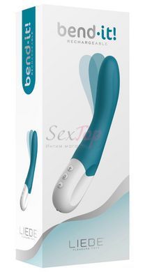 Вібратор точки G Liebe Bend It Rechargeable Ocean Blue, 10 режимів, дуже потужний, гнучкий стовбур - фото товару 4