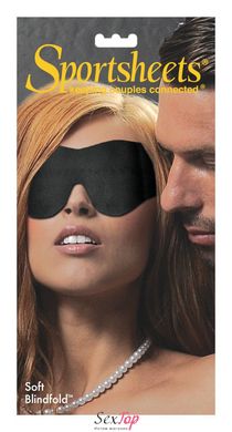Маска на очі Sportsheets Soft Blindfold Black на широкій резинці, ніжна SO2171 фото