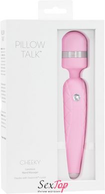 Роскошный вибромассажер PILLOW TALK - Cheeky Pink с кристаллом Swarovsky, плавное повышение мощности SO2727 фото