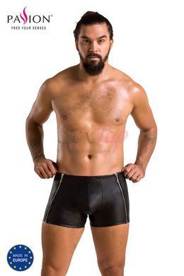 Мужские кожаные боксеры с молниями Passion 049 Short Matt S/M Black &mdash;  фото товара 5
