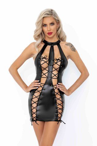Платье Noir Handmade F291 Powerwetlook dress with double lace-up front - 3XL &mdash;  фото товара 1