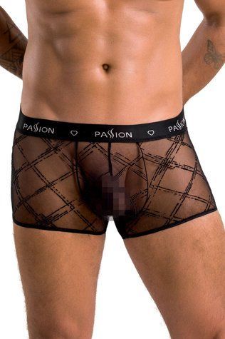 Мужские прозрачные боксеры Passion 032 Short James XXL/XXXL Black, сетка &mdash;  фото товара 1