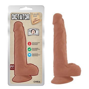 Фалоімітатор реалістичний на присосці бежевого кольору Chisa T-Skin Real Dictator - фото товару 1