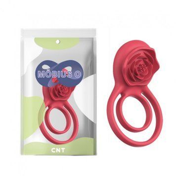 Эрекционное кольцо с вибростимулятором для клитора Rose Dual Power Ring красный &mdash;  фото товара 1