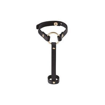 Пара браслетів на зап'ясті і палець Bijoux Indiscrets MAZE Hand Bracelet Harness Black, екошкіра &mdash; фото