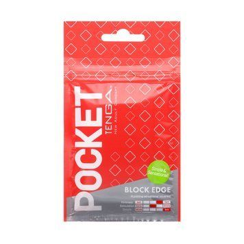 Мастурбатор TENGA Pocket Block Edge, Білий - 1
