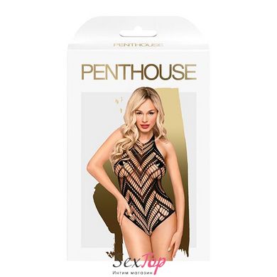 Боди с геометрическим орнаментом Penthouse - Go Hotter Black XL SO5263 фото