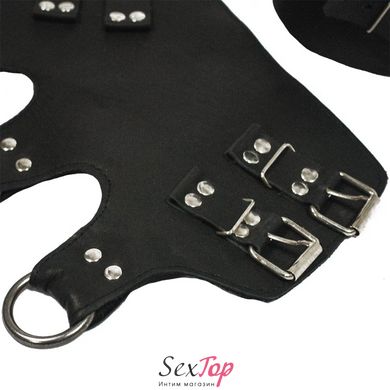 Поножи манжеты для подвеса за ноги Leg Cuffs For Suspension из натуральной кожи, цвет черный SO5182 фото