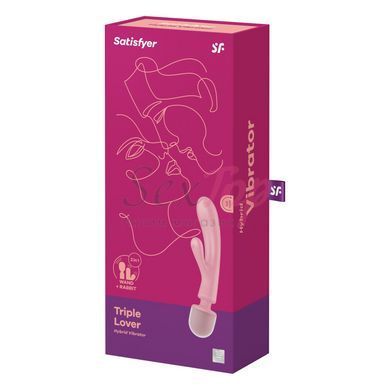 Вібратор-кролик з вібромасажером Satisfyer Triple Lover Pink, 3 мотори - фото товару 6
