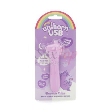 Вібратор-єдиноріжка Unihorn USB Bullet - Karma Lilac, віброкуля, USB-зарядка - фото товару 6