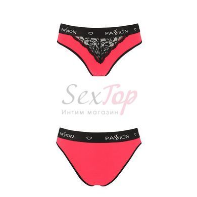 Трусики с широкой резинкой и кружевом Passion PS001 PANTIES red/black, size S &mdash;  фото товара 4