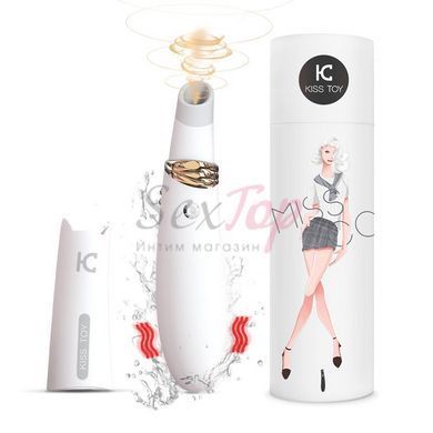 Вакуумный стимулятор с вибрацией KISTOY Miss CC White, можно использовать как вибратор, диам.3,6см &mdash;  фото товара 10