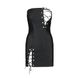 Мини-платье из экокожи Celine Chemise black L/XL — Passion: шнуровка, трусики в комплекте SO6406 фото 5
