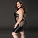 Еротична сукня JSY «Спокуслива Міла» Plus Size Black, прозорі вставки, стрепи, халтер SO8366 фото 3
