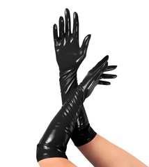 Глянсові вінілові рукавички Art of Sex - Lora, розмір S, колір Чорний SO6603 фото