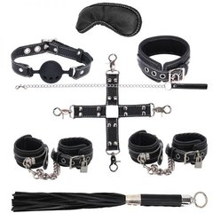Набор для БДСМ игр BDSM-NEW Soft Genuine Leather Bondage Set, black Черный 1