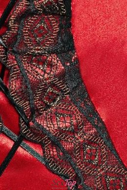 (SALE) Корсет з пажами EVANE CORSET red 6XL / 7XL - Passion, шнурівка, трусики PS1035 фото