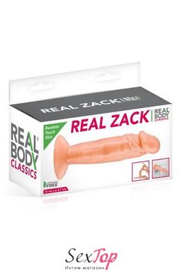 Фалоімітатор Real Body — Real Zack Flesh, TPE, діаметр 3,7 см SO2217 фото