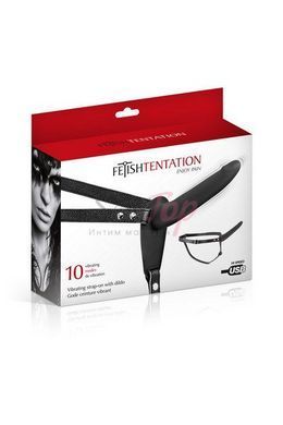 Страпон с вибрацией Fetish Tentation Vibrating Strap-On with Dildo Black &mdash;  фото товара 3