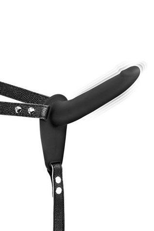 Страпон с вибрацией Fetish Tentation Vibrating Strap-On with Dildo Black &mdash;  фото товара 1