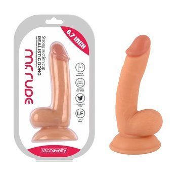 Фаллоимитатор реалистик на присоске Realistic Dong Flesh Mr. Rude 6.7 бежевый, Телесный - 1