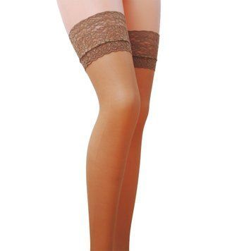 Чулки ST003 1/2 beige &mdash; Passion: классические, на ажурной силиконовой резинке,  - 1