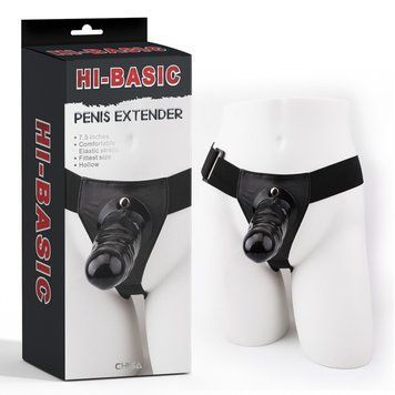 Страпон ременной на поясе черного цвета Chisa Penis Extender, Черный - 1