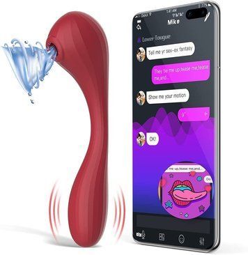Вакуумный вагинально-клиторальный стимулятор Magic Motion Bobi Red, управление со смартфона &mdash;  фото товара 1