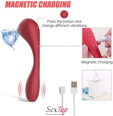 Вакуумный вагинально-клиторальный стимулятор Magic Motion Bobi Red, управление со смартфона SO5745 фото