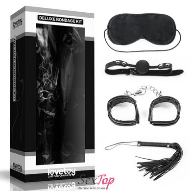 Набор для сексуальных бдсм игр Deluxe Bondage Kit (маска, кляп, наручники, плеть) IXI40363 фото