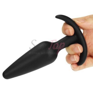 Анальна пробка з ручкою чорна Lovetoy Lure Me Classic розмір Large - фото товару 3