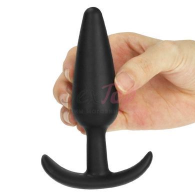 Анальна пробка з ручкою чорна Lovetoy Lure Me Classic розмір Large - фото товару 2