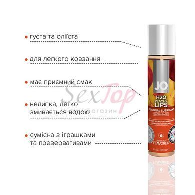 Смазка на водной основе System JO H2O &mdash; Peachy Lips (30 мл) без сахара, растительный глицерин &mdash;  фото товара 3