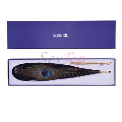 Лоскітка LOCKINK SEVANDA Natural Peacock Flirting Feather Tickler, перо павича - фото товару 8