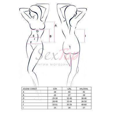Корсет с пажами JOLENE CORSET black L/XL - Passion, трусики, полуоткрытая грудь, полупрозрачный &mdash;  фото товара 5