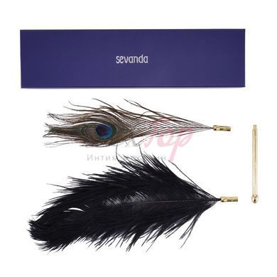Лоскітка LOCKINK SEVANDA Natural Peacock Flirting Feather Tickler, перо павича - фото товару 7